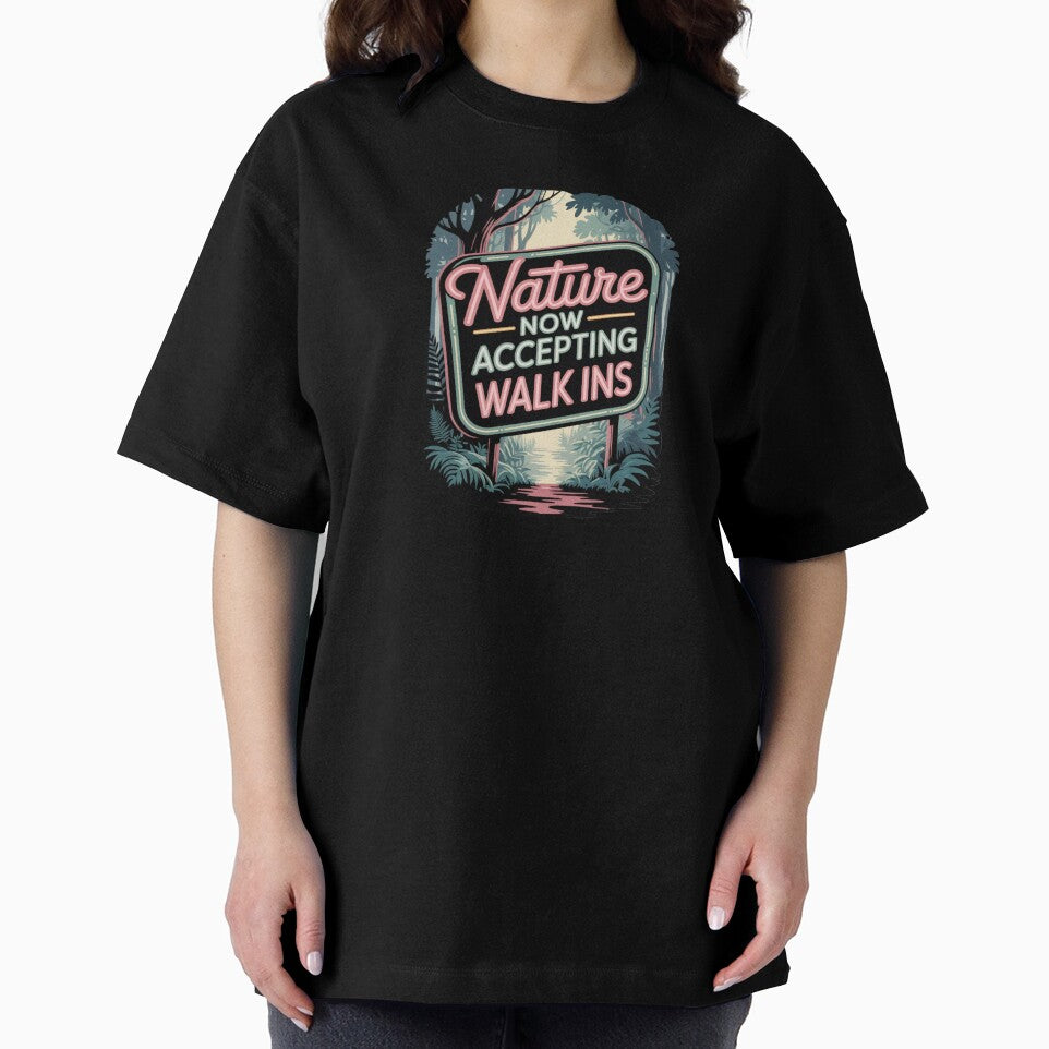 Nature Now Accepting Walk Ins – Retro Forest Neon Sign Design by Free Soul Designs