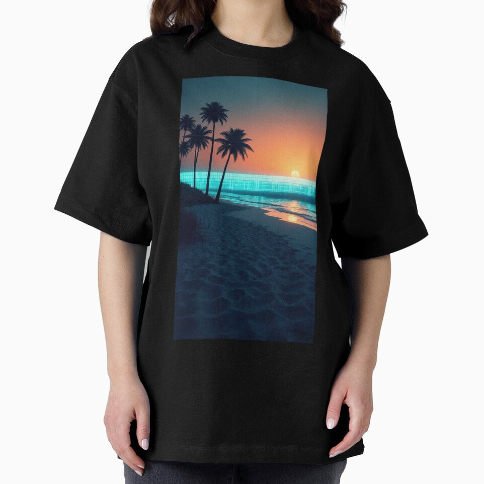 Outrun Dream | Retro-Futuristic Sunset Vaporwave Poster by Esterlane