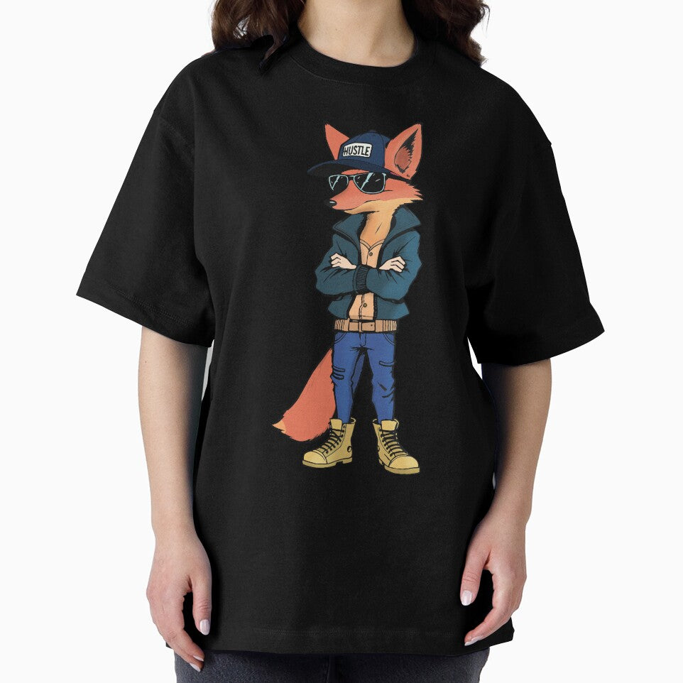 Hustle - Trendy Fox Streetwear | Urban Animal Graphic by Yehia-Massoud
