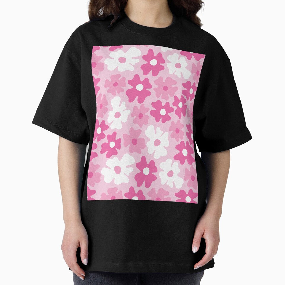 pink 60s retro flower power, pastel pink, pink, baby pink, 60s groovy pattern, hippie flowers by blomastudios