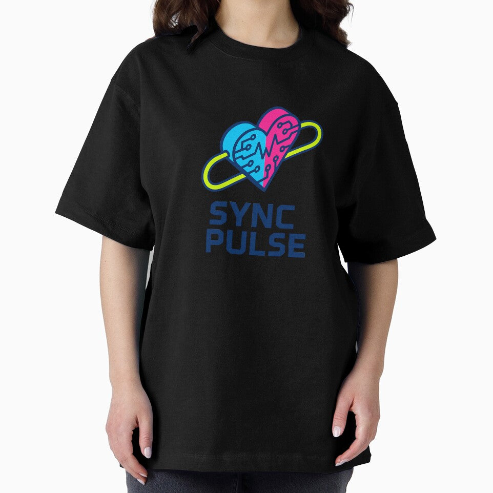 Neon Sync · Digital Pulse — Tech Heart Connection Design by DSGIN4YOU