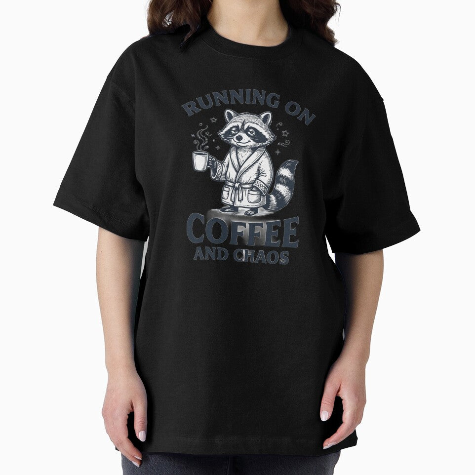 Running On Coffee And Chaos Tired Raccoon Vintage by JossDesign15