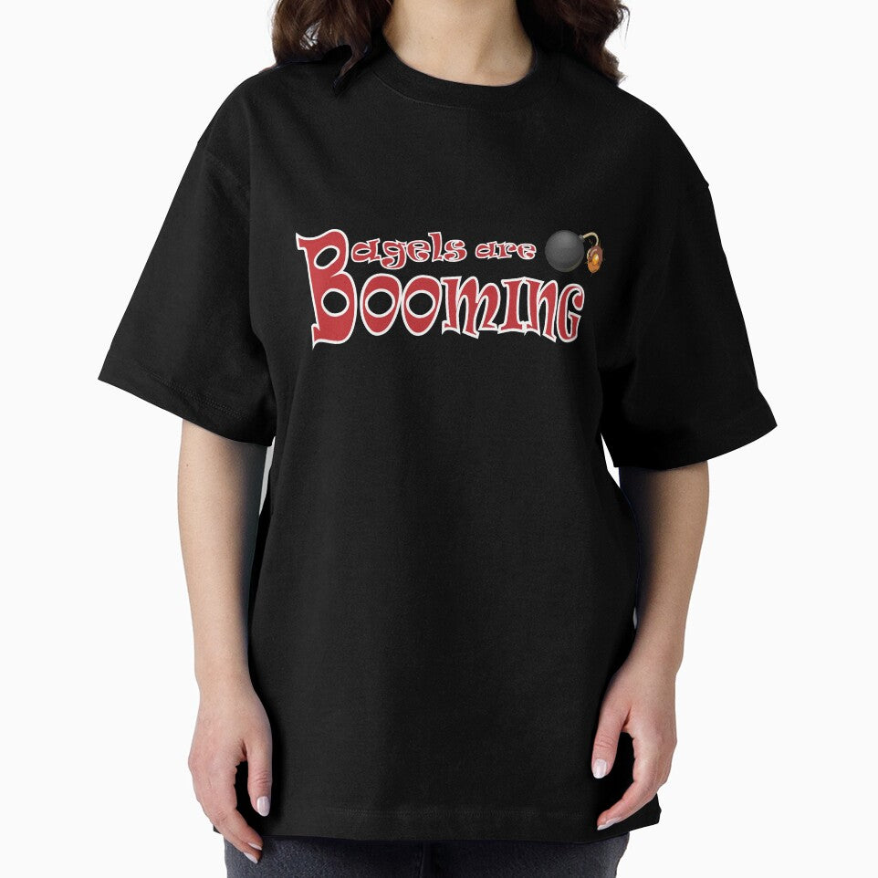 Bagels are booming, Cool shirt meme, Funny Present for Men, Bagels lover, Gift for fathers day, Slim Fit Red by Annona-