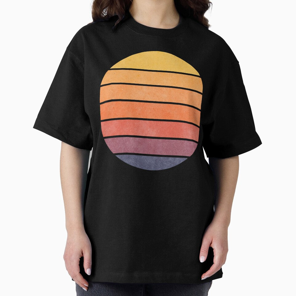 Retro Sunset Striped Circle Design by ArtfulWeave