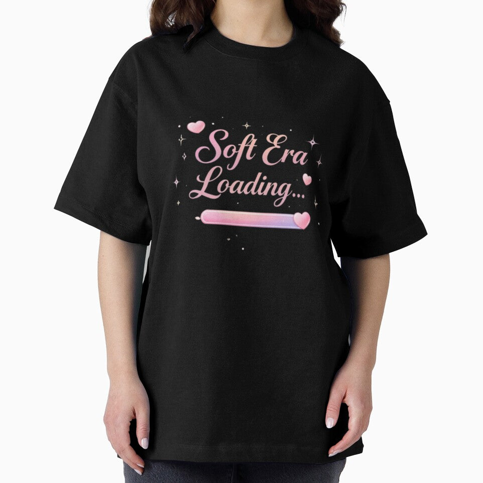 Soft Era Loading Aesthetic Quote Design | Cute Pastel Self Love Trend Sticker T-Shirt by Sanika arts
