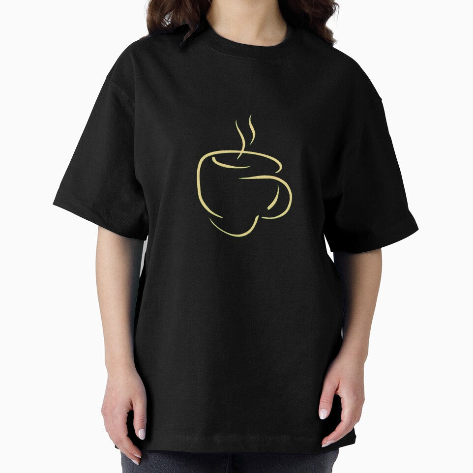 Steaming Coffee Cup Line Art by SunkenCost