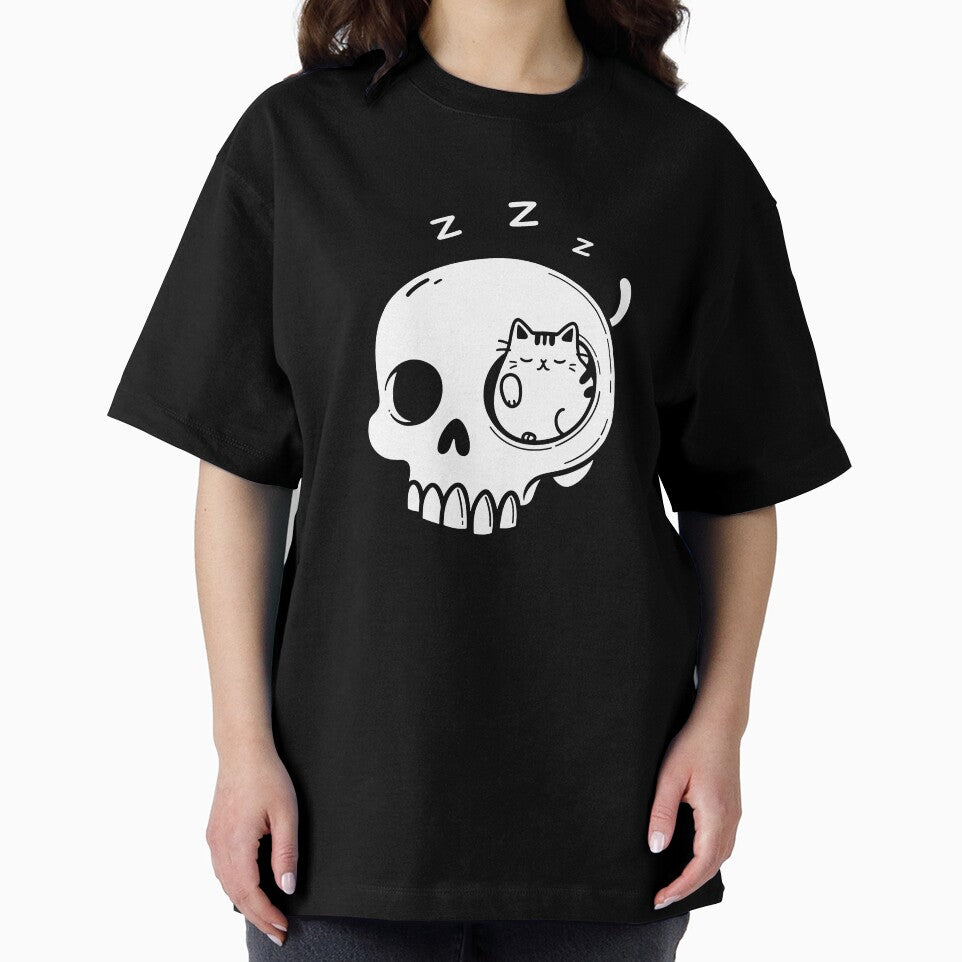 Sleeping Cat in Skull by Kina-design