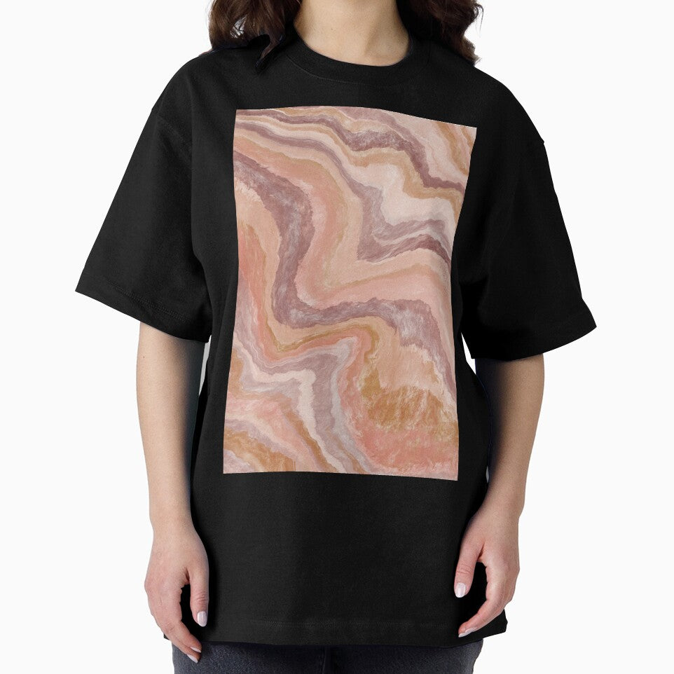 Retro Swirl Marble – Abstract Fluid Wave Art in Warm Earth Tones by Atokeh