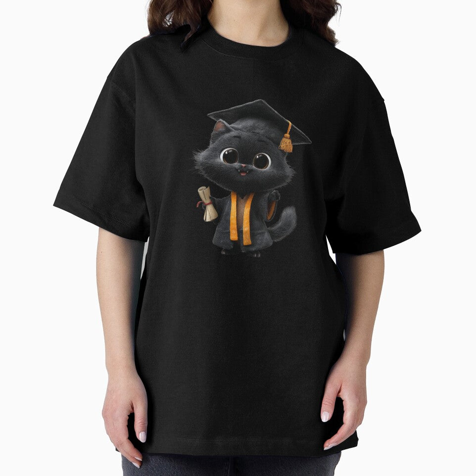 Cute Black Cat Graduation Cap Gown Diploma Funny Cat Graduate Gift Class of 2026 Cat Lover by CozyPawCo