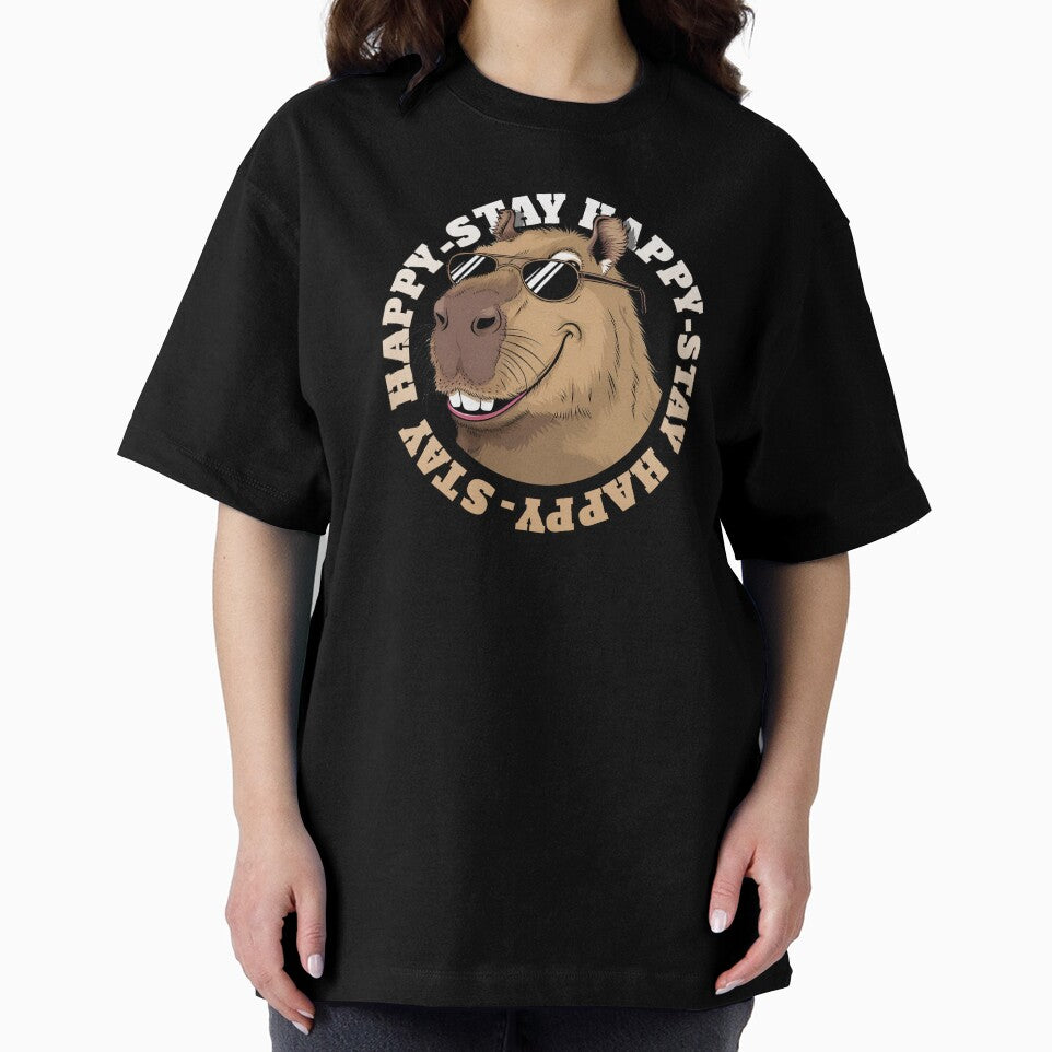 Capybara - Stay Happy 02 by RiceArtShop