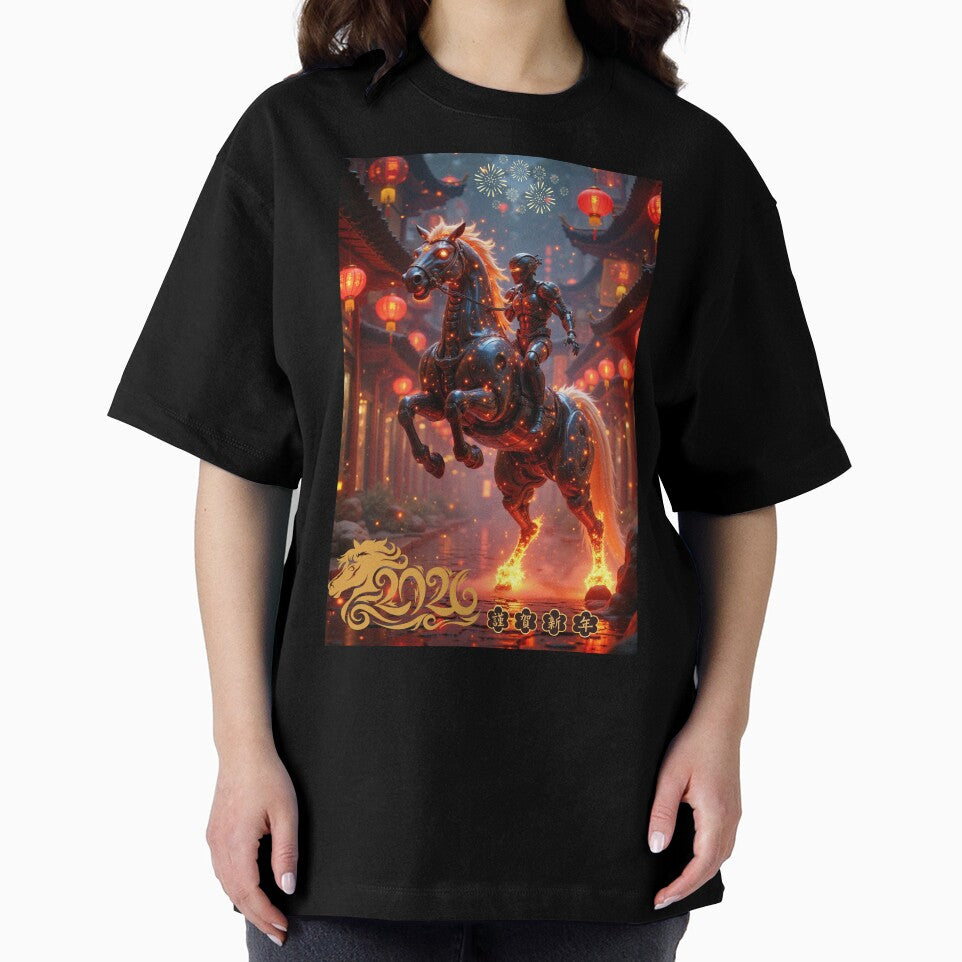 Cyberpunk Fire Horse 2026 – Futuristic Chinese New Year Zodiac Art by fantasy.world