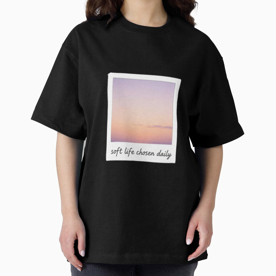 Soft Life Chosen Daily – Minimalist Affirmation Typography Design by CosmicQuietStudio