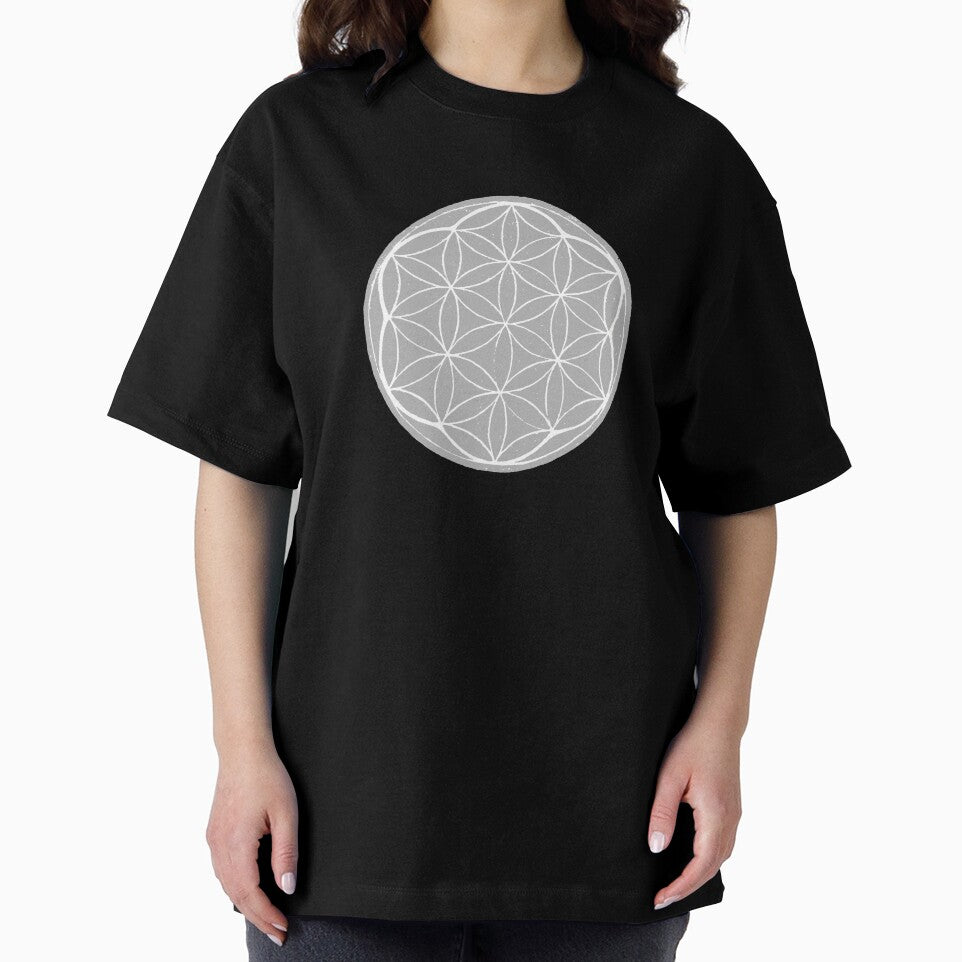 Flower of Life Linocut - Fog + Snow by Irene Estelle