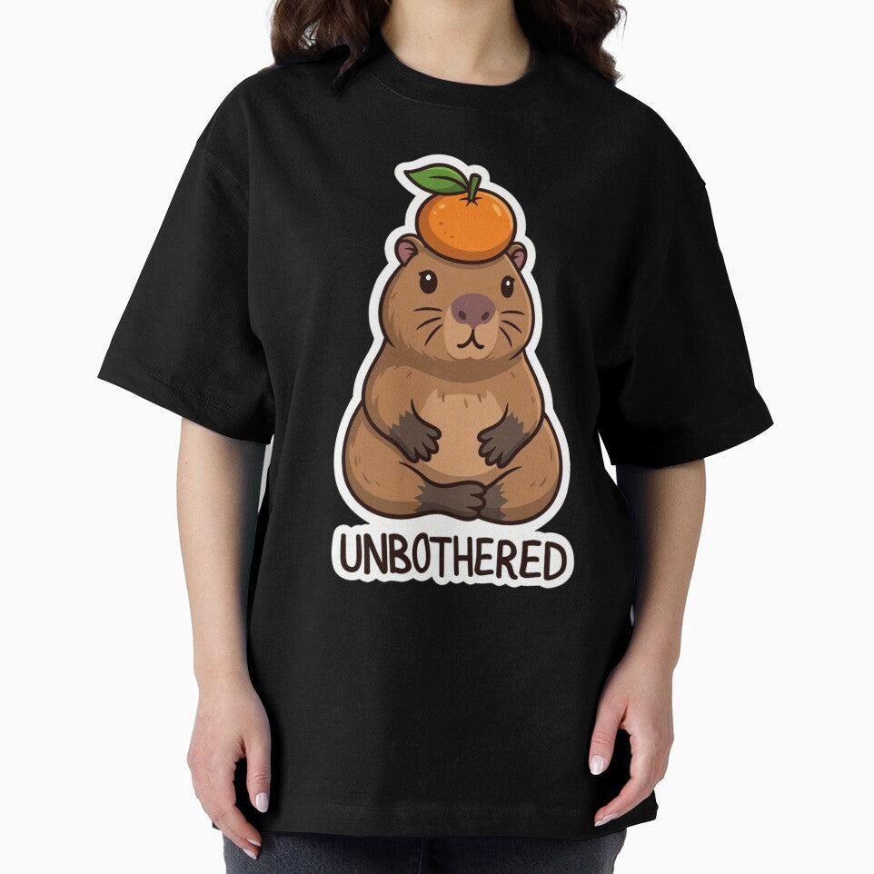 Unbothered Capybara Zen Mode - Funny Chill Animal With Orange by GeniePixel