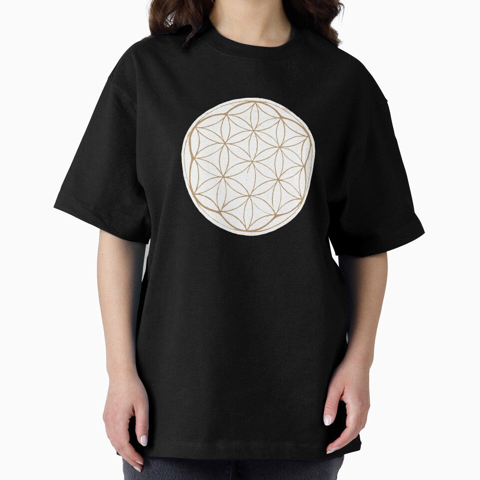 Flower of Life Linocut - Snow + Fawn by Irene Estelle