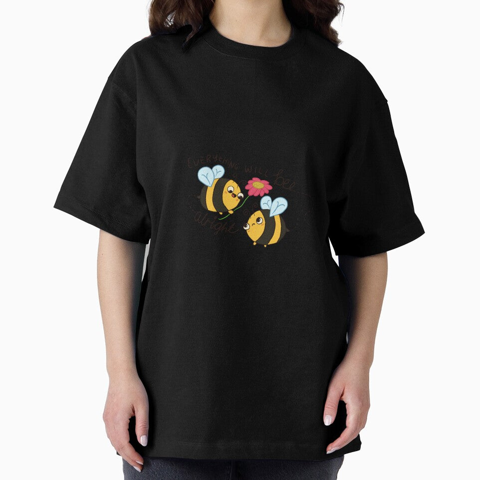 Everything will bee alright - Cute Encouraging Bees by Alicia.Makes.Art