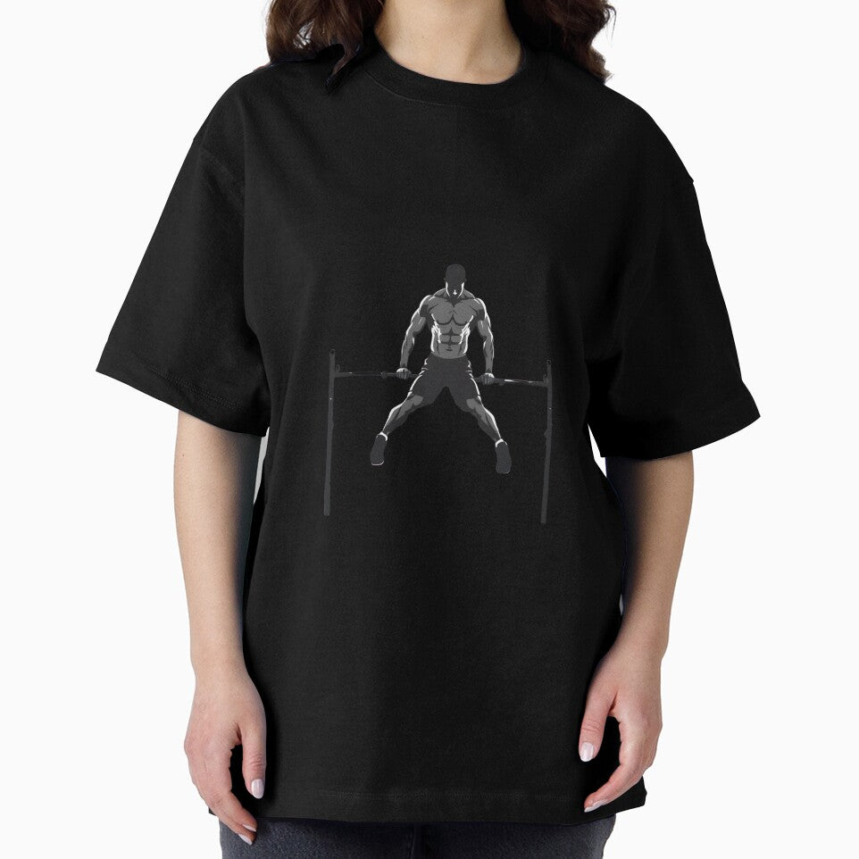 Bodyweight Training Motivation Shirt Stronger Every Single Day | Yellow Dips Gym Motivation Shirt | Calisthenics Warrior premium HD Sticker Design by MillionaireGenZ ⭐⭐⭐⭐⭐ (5.0)