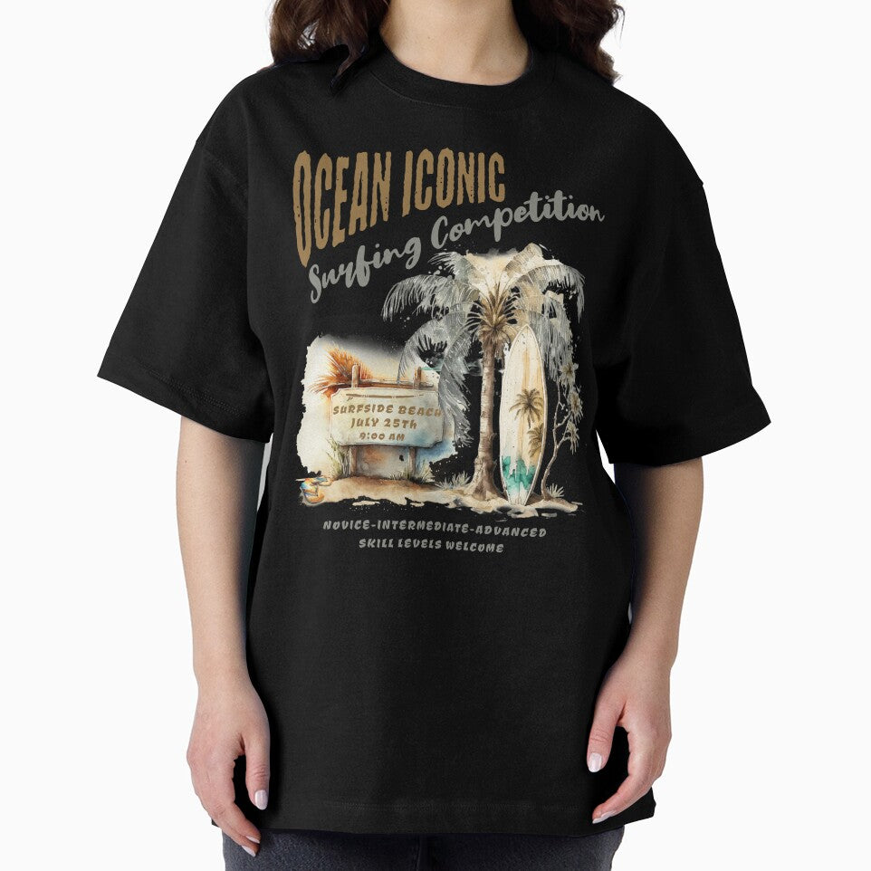Classic Retro Surfing, Tropical Surfing Competition Design by OceanIconic