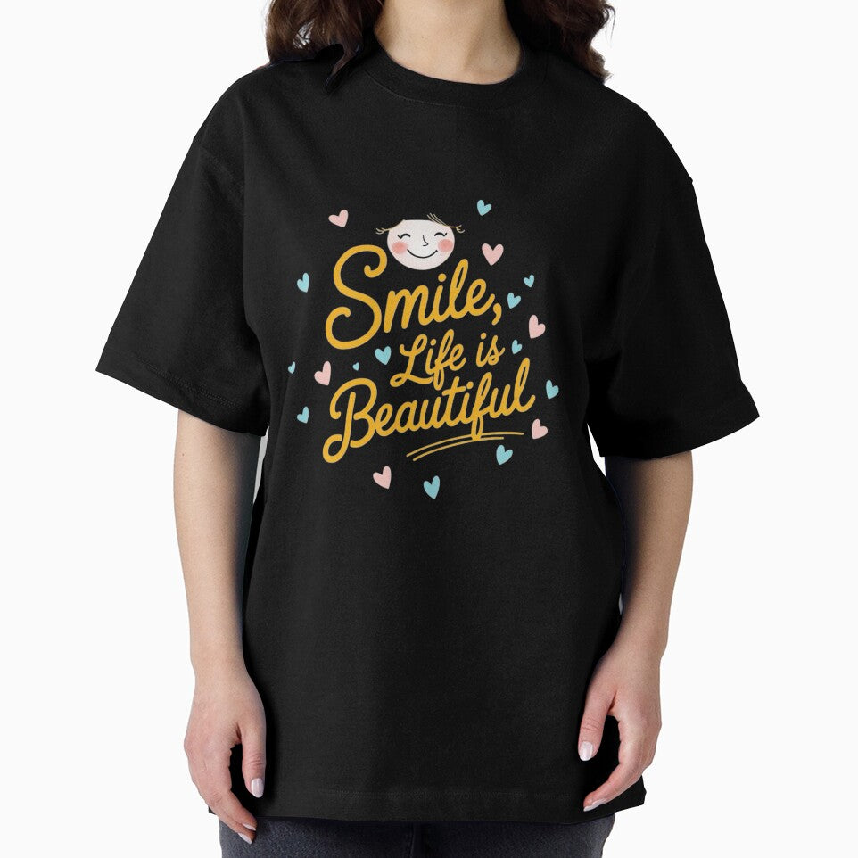 Smile, Life Is Beautiful – Inspirational Quote Hat by ThePixelMind