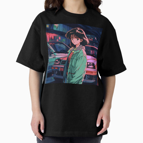 80s Anime Retro Girl Car Japanese Aesthetic Nostalgic Feel by glasseskyodai