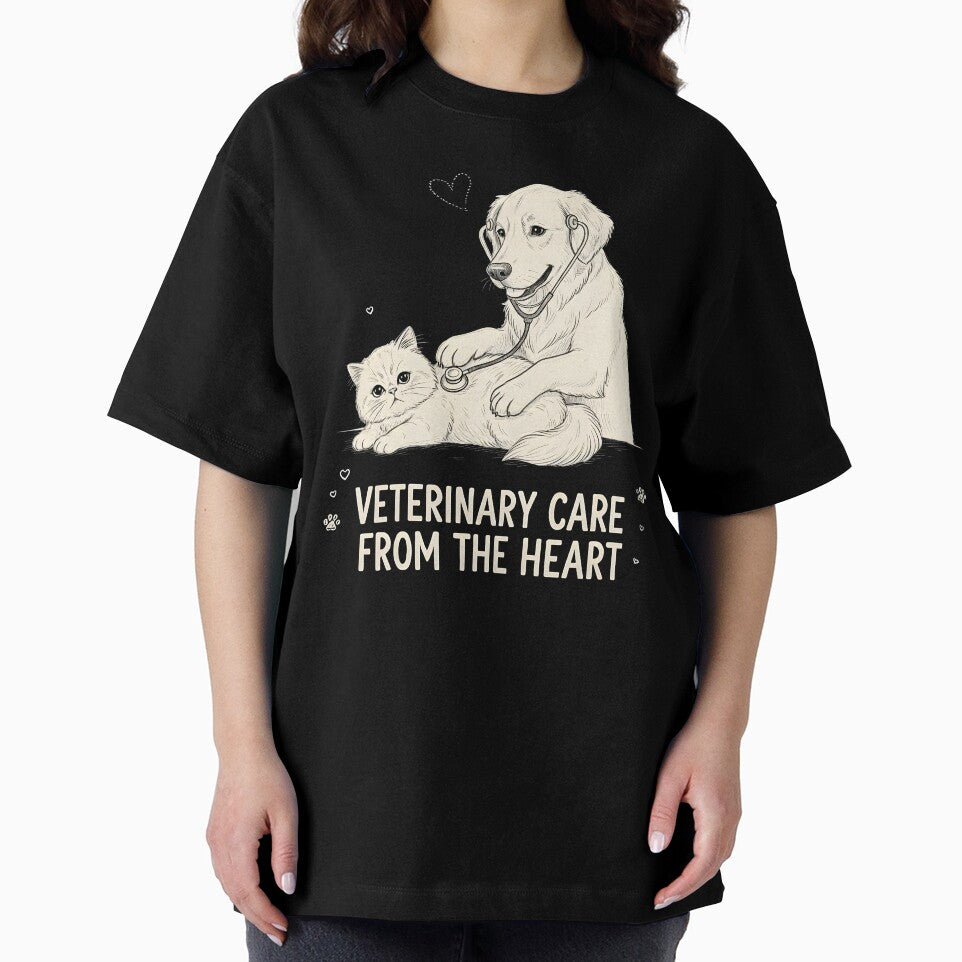 Veterinary Care From The Heart - Golden Retriever and Cat Art by Trendora Stor