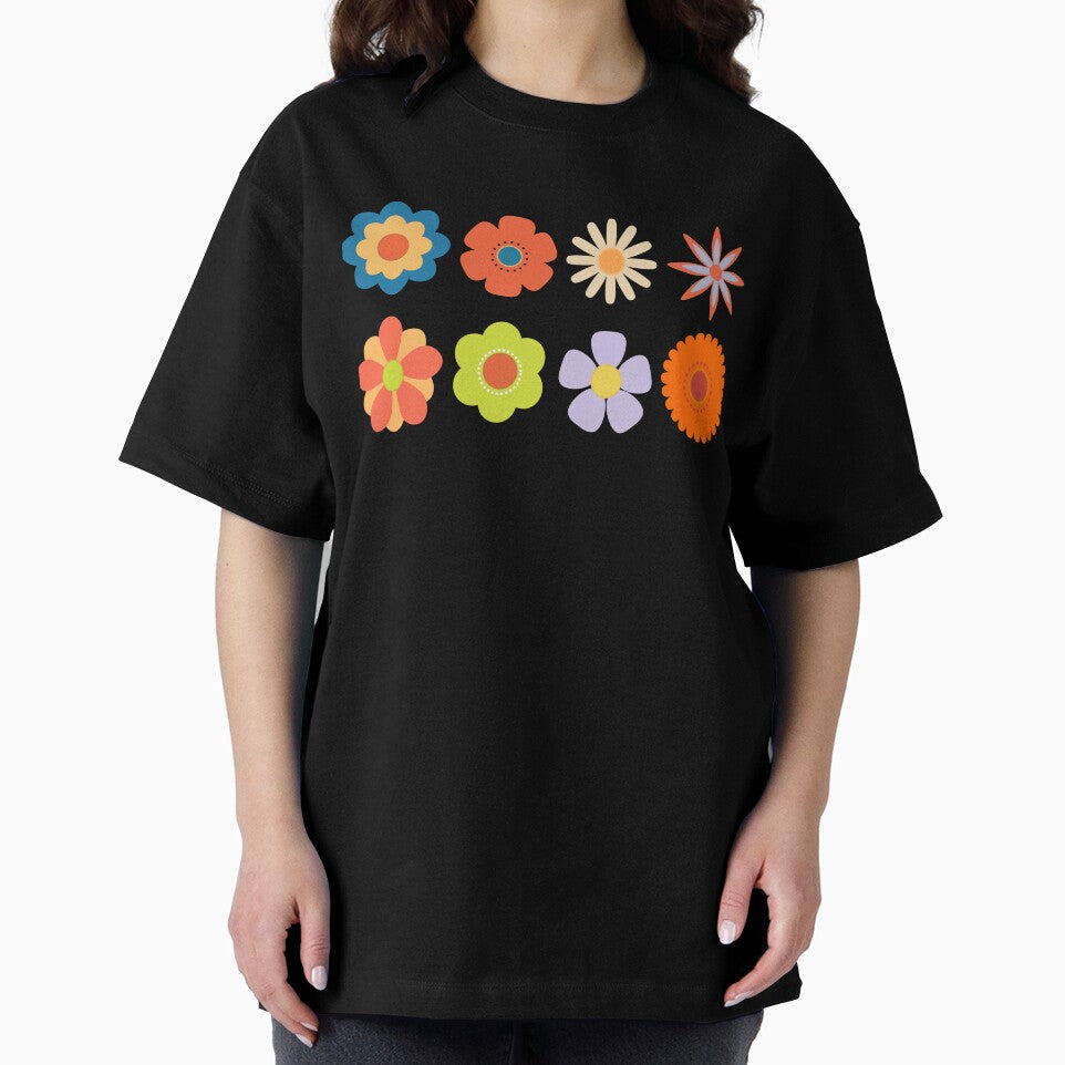 Vibrant 70s Style Colorful Flower Art by BMB-Arts