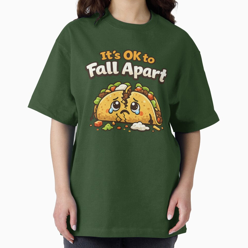 It's Ok to Fall Apart Taco Funny Falling Apart Taco Retro Food Meme Tee by Zbixu