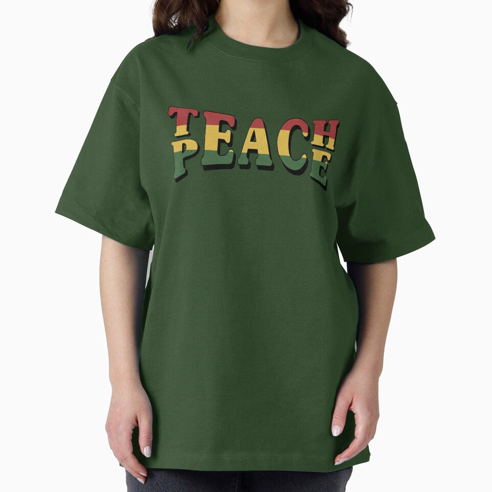 Teach Peace Cool Quote Hippie Rasta Weed Love Music by Sid3walkArt