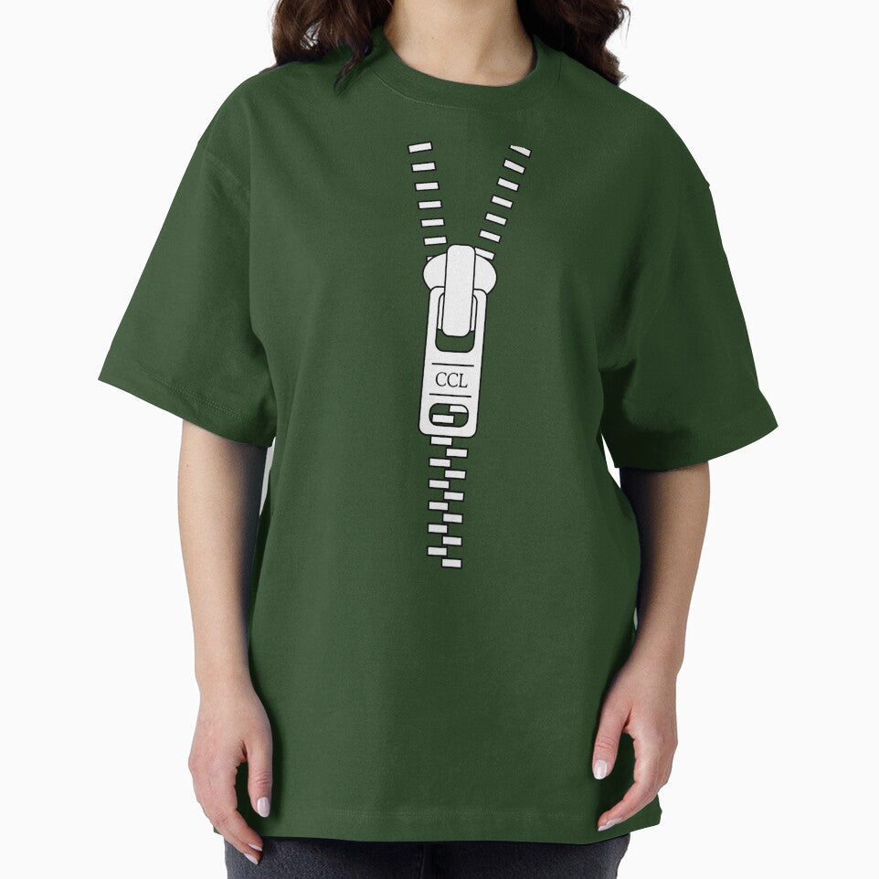 zipper t-shirt club white simple line art by CoutureCraftsLa