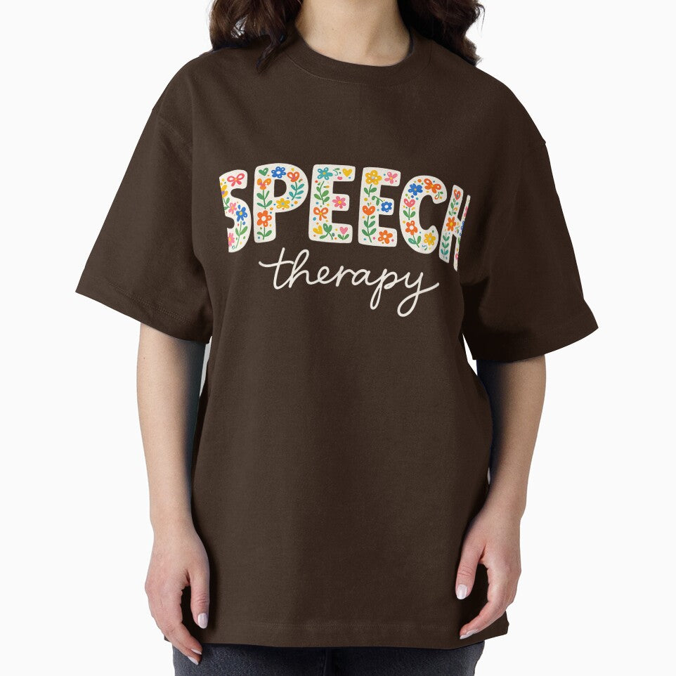 Cute Speech Therapy Speech Language Pathologist SLP Floral T-Shirt by Badriiiii