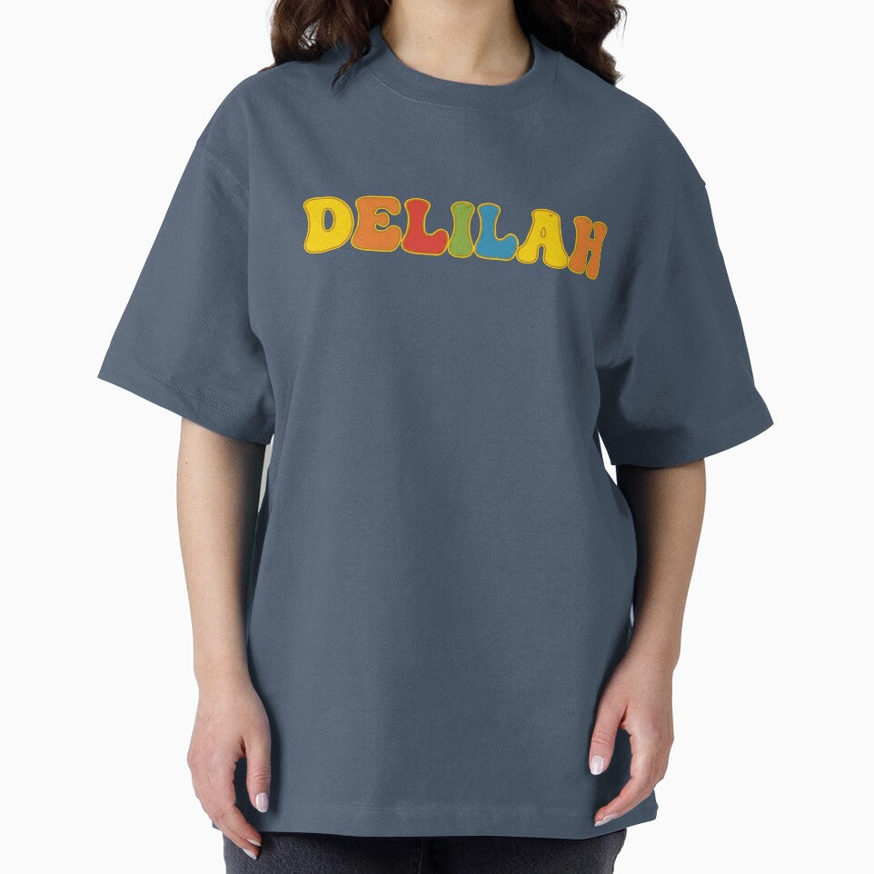 ❤️ Delilah Personalized Name Wavy Retro Shirt, Coffee Mug, Sticker Gift by HelixPedia