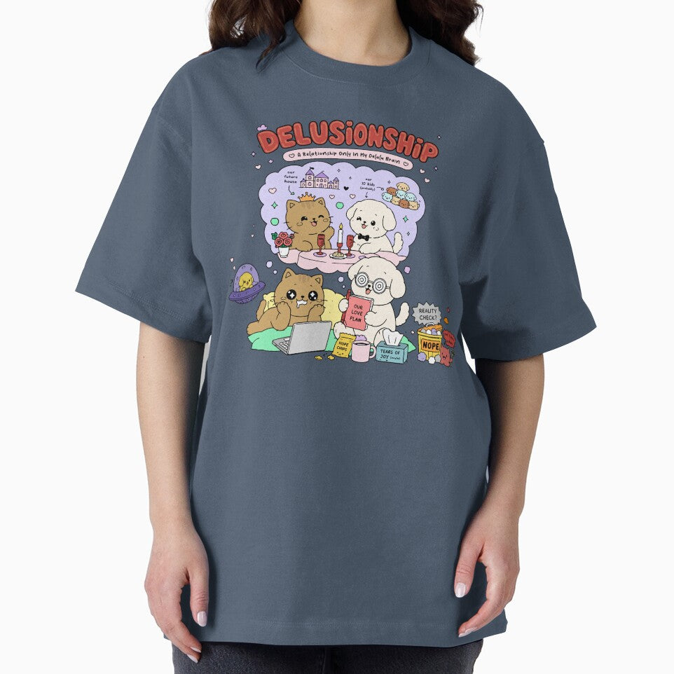 Delusionship - Delulu Brain Relationship Cute Kawaii Art by snewen