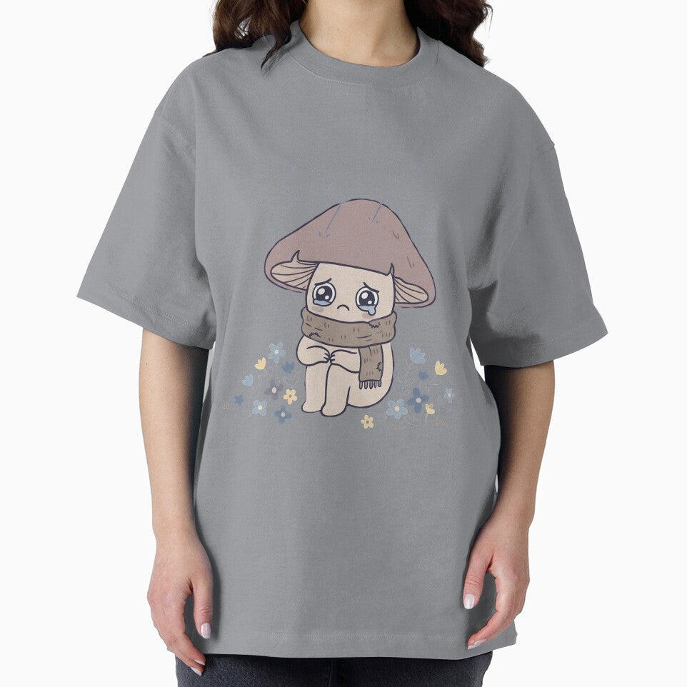 Sad Mushroom in the Rain — Indie Aesthetic Art by Vibz4All