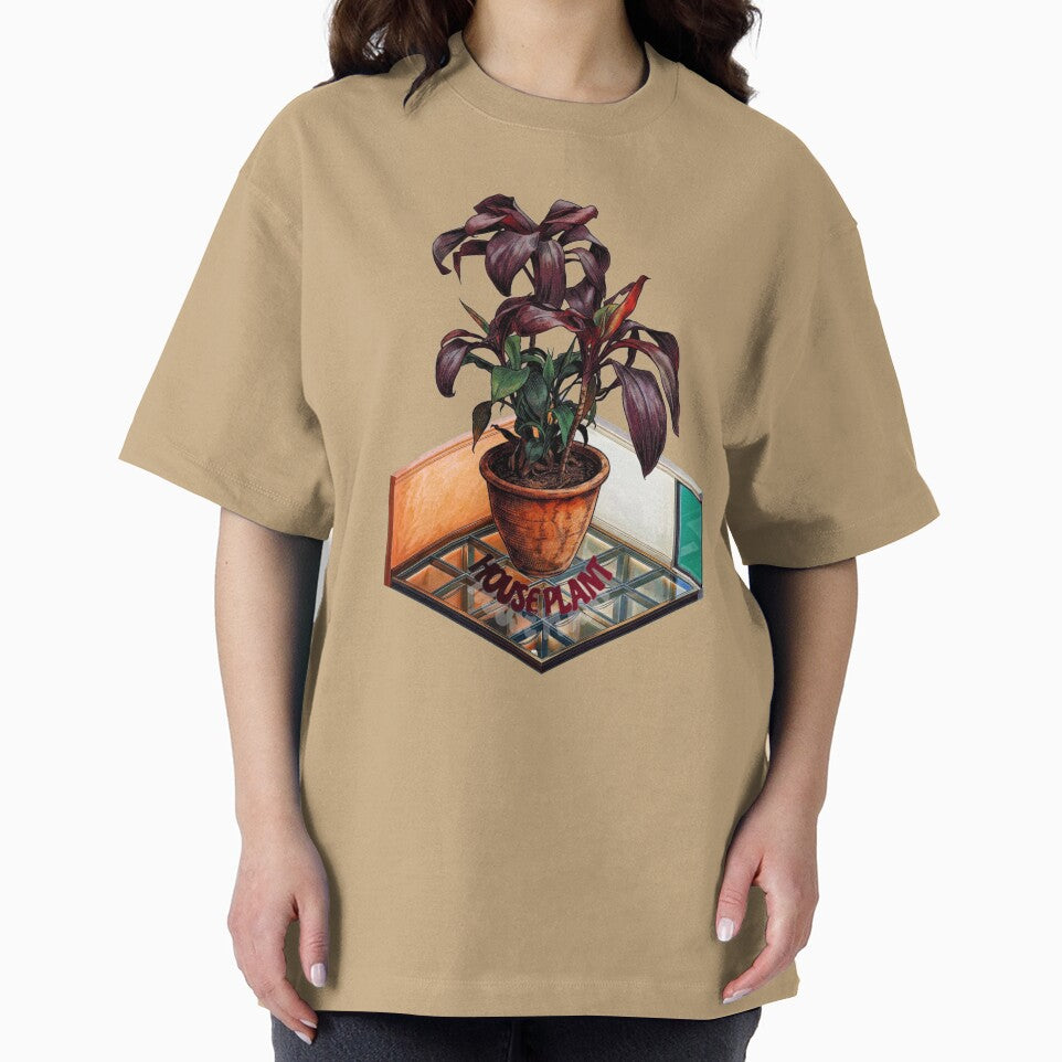 Retro Houseplant – Burgundy & Glass Isometric Aesthetic by mackyartsstudio