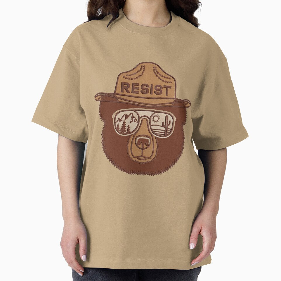 Embroidered bear resist - hands off our national parks us alt service save the nature protect forests by SkeletonsDanger