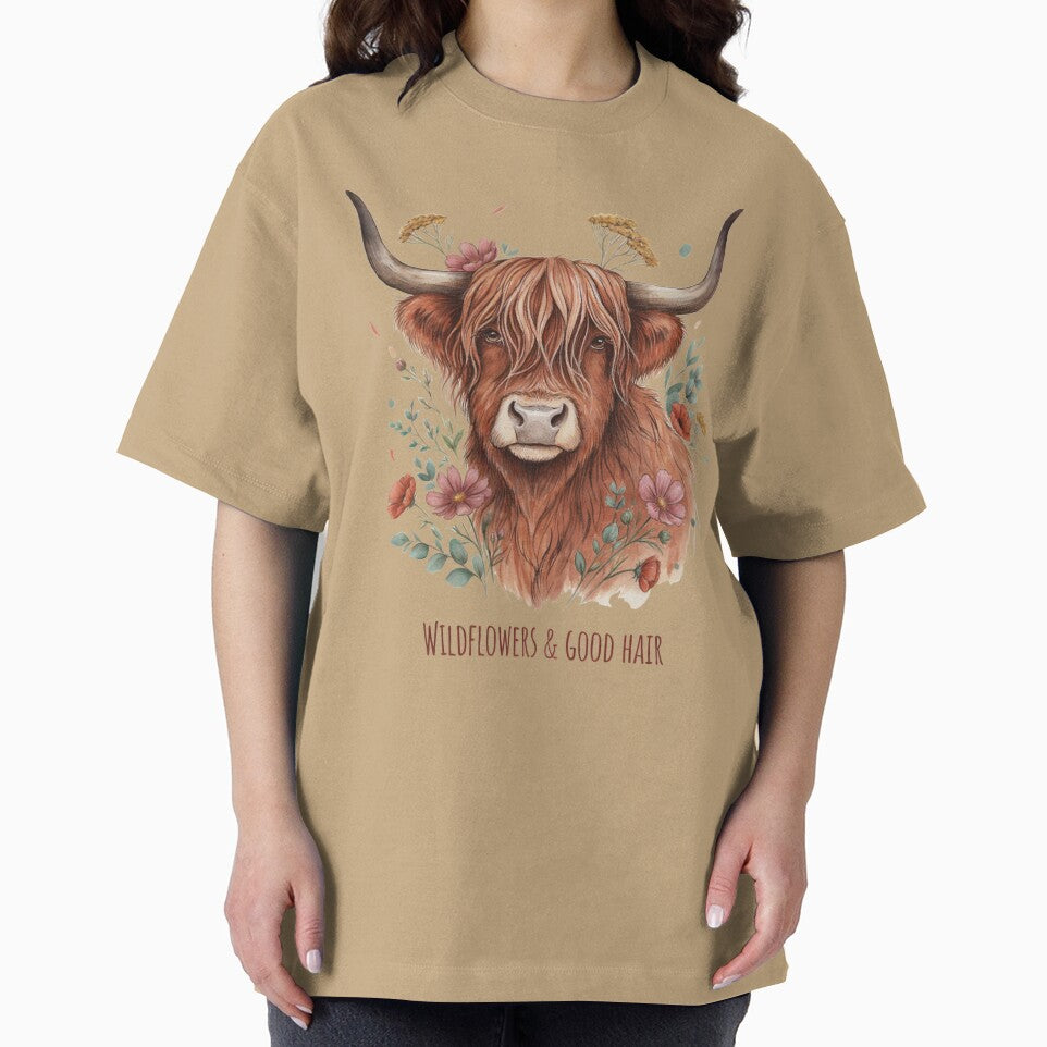 Wildflowers & Good Hair Highland Cow by Sezee