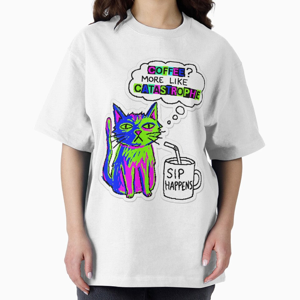 Kitty Coffee Cat Chaos Gen Z Aesthetic Meme by ART ATTACK ZONE