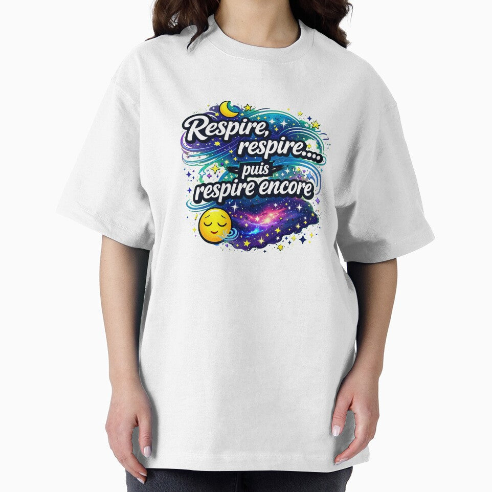Geek T-shirt/Poster – Breathe Then Breathe Again – Space Illustration by Thethe-Shop