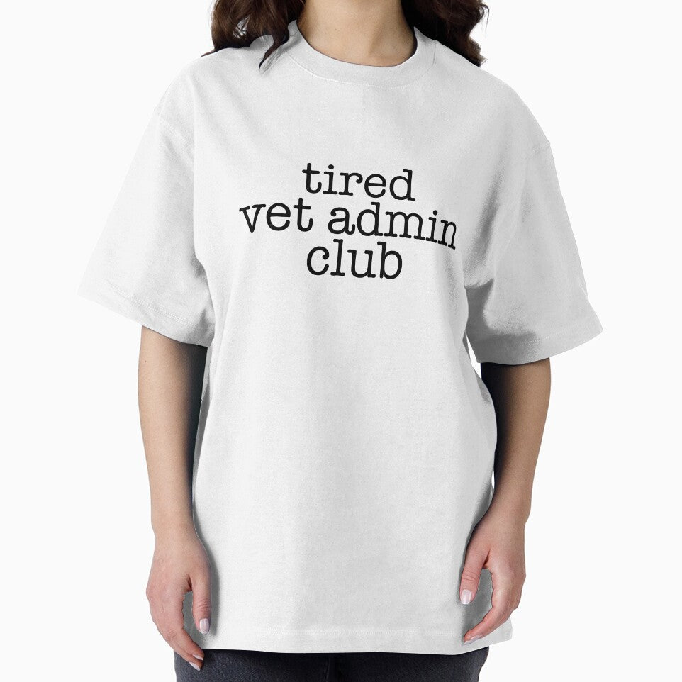 Tired Vet Admin Club Sticker – Veterinary Medicine Life Humor by backwoodsdsgn