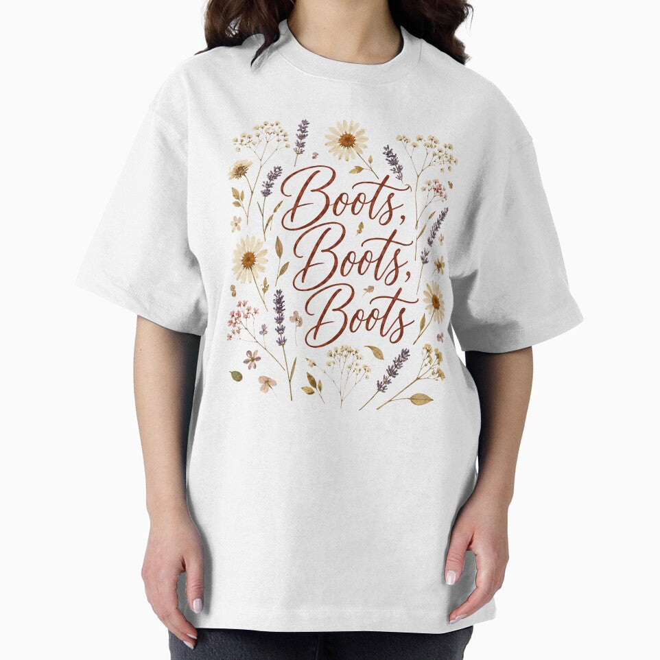 Boots Wildflower Western Script Boho Cowgirl Floral Line Dance by ZIGLWORKS
