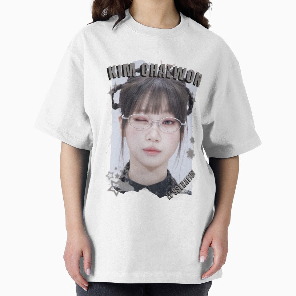Le Sserafimm Kim Chaewon Kpop Girl Group Black and White Collage Design by AJUNICE STUDIO