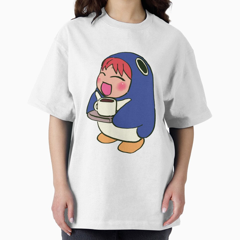I draw cafe penguin mascot chiyo chan serving coffee with a tray / azumanga daioh by RansRoom