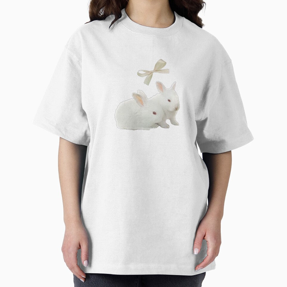 Coquette bunnies with ribbon by Pixiedrop