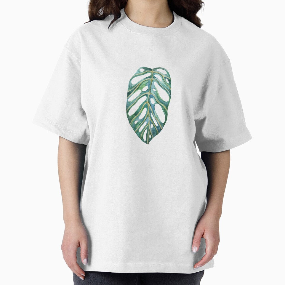 Tropical Monstera Adansonii Leaf Watercolor Art by the-myro