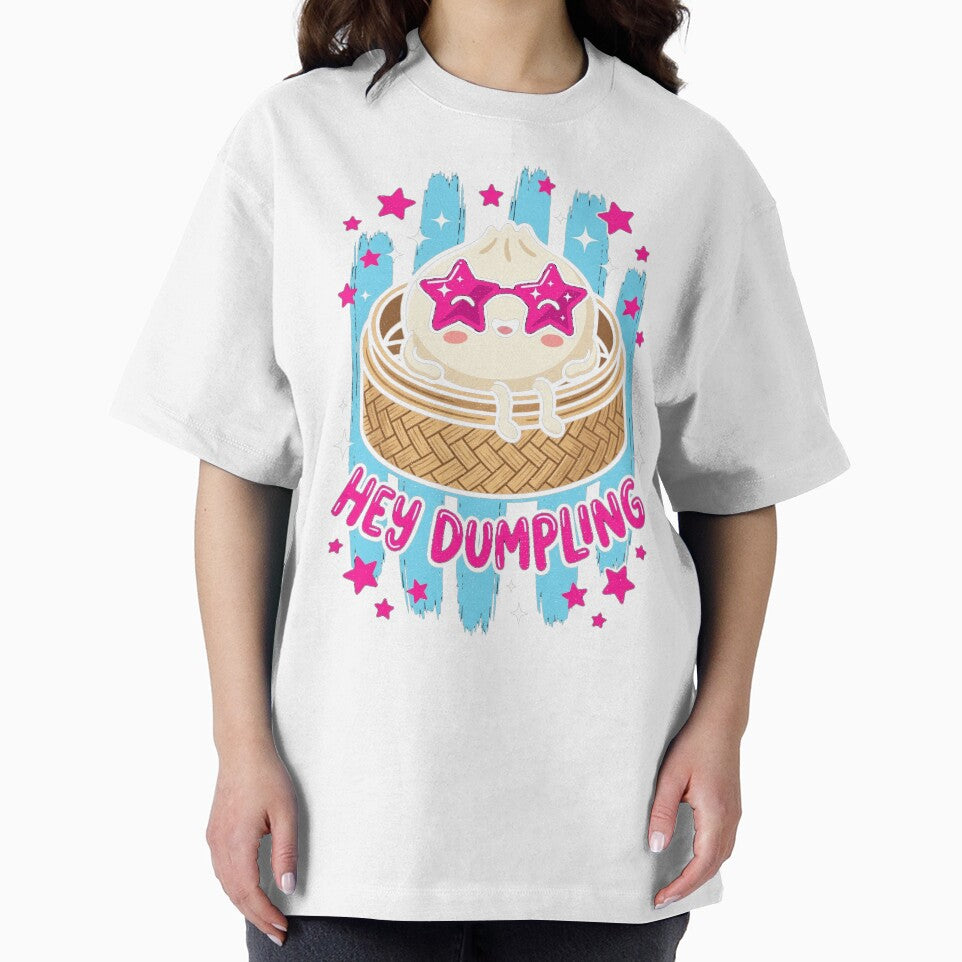 Hey Dumpling – Cute Kawaii Dumpling with Pink Star Sunglasses by EmeraldeaArt