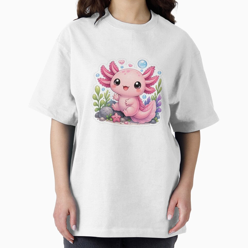 Cute Pink Axolotl Sticker by PixelMood Stickers