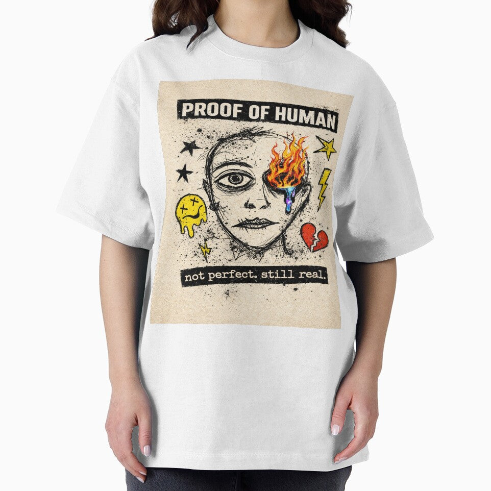 Proof of Human – Grunge Chaos Face Aesthetic Streetwear Design by AndGarciart