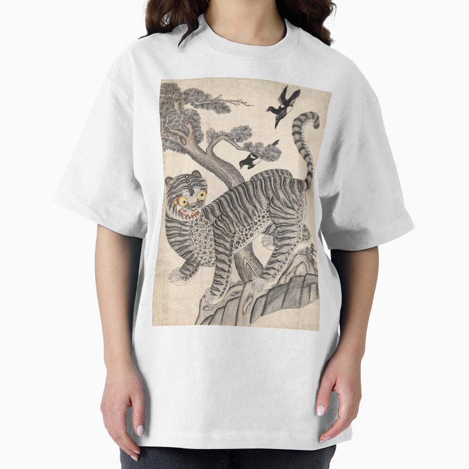 Korean Tiger and Magpie Traditional Folk Art for Luck and Protection Minhwa Art by allpalgo