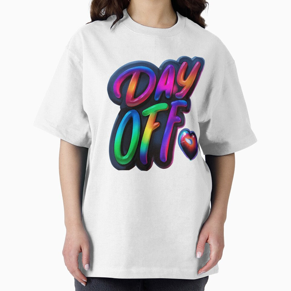 Day Off Rainbow Typography Design – Colorful Retro Neon Lettering Art by IMuDesigner