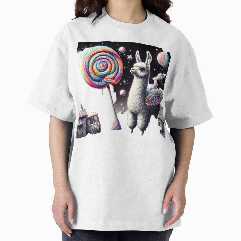 Cosmic Pastel Winged Llama in Candy Space by LujziWorld